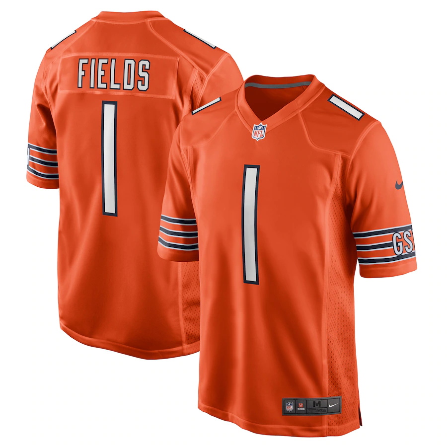 Men Chicago Bears Justin Fields Nike Orange 2021 NFL Draft First Round Pick Alternate Limited Jersey->women nfl jersey->Women Jersey